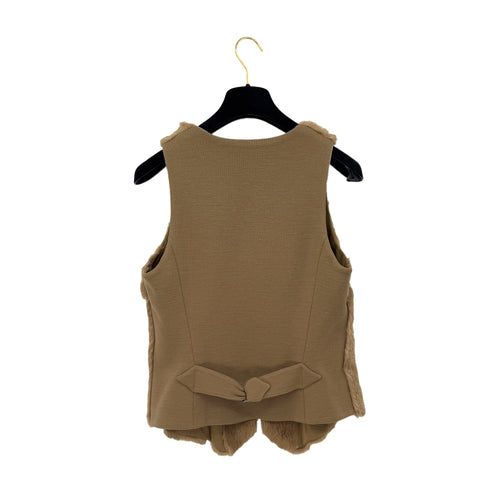 CHANEL VINTAGE COCO BUTTON VEST GILET BEIGE RABBIT 38 97A RTW 90288720 - PURPOSE