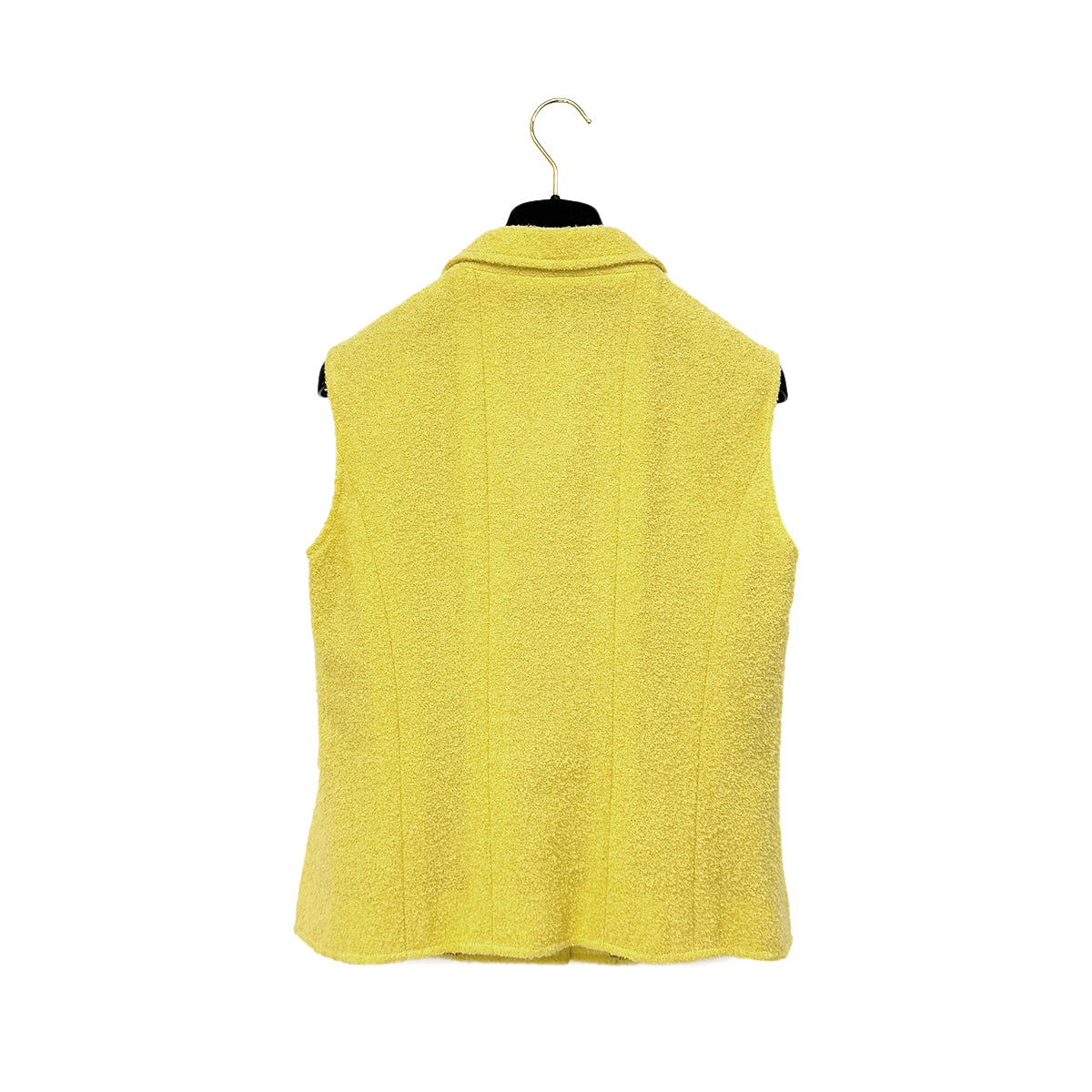 CHANEL VINTAGE BOUCLE SLEEVELESS VEST BRIGHT YELLOW WOOL 40 96C RTW 90288721