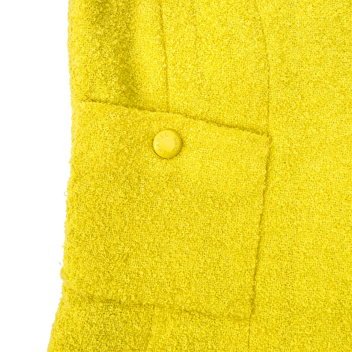 CHANEL VINTAGE BOUCLE SLEEVELESS VEST BRIGHT YELLOW WOOL 40 96C RTW 90288721