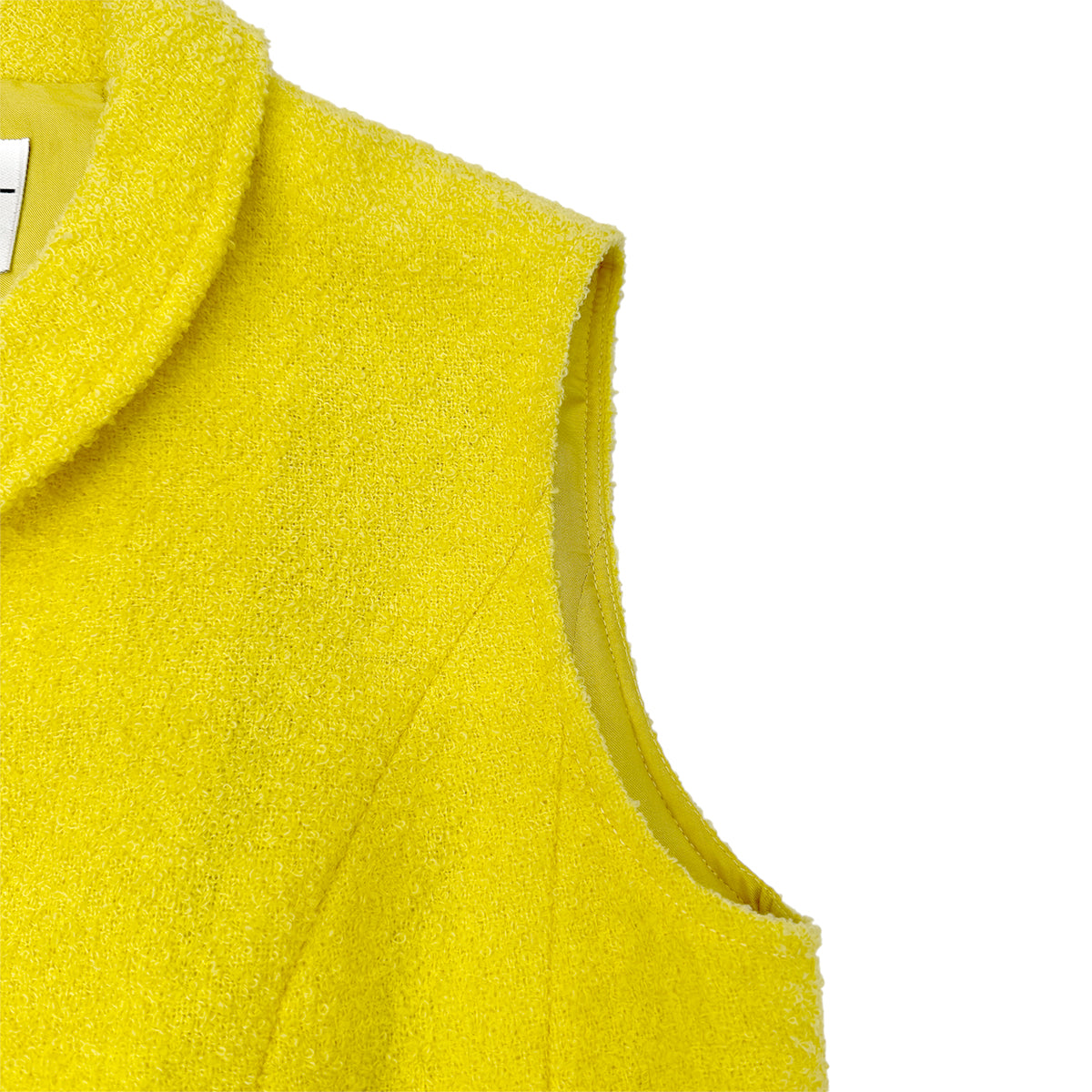 CHANEL VINTAGE BOUCLE SLEEVELESS VEST BRIGHT YELLOW WOOL 40 96C RTW 90288721