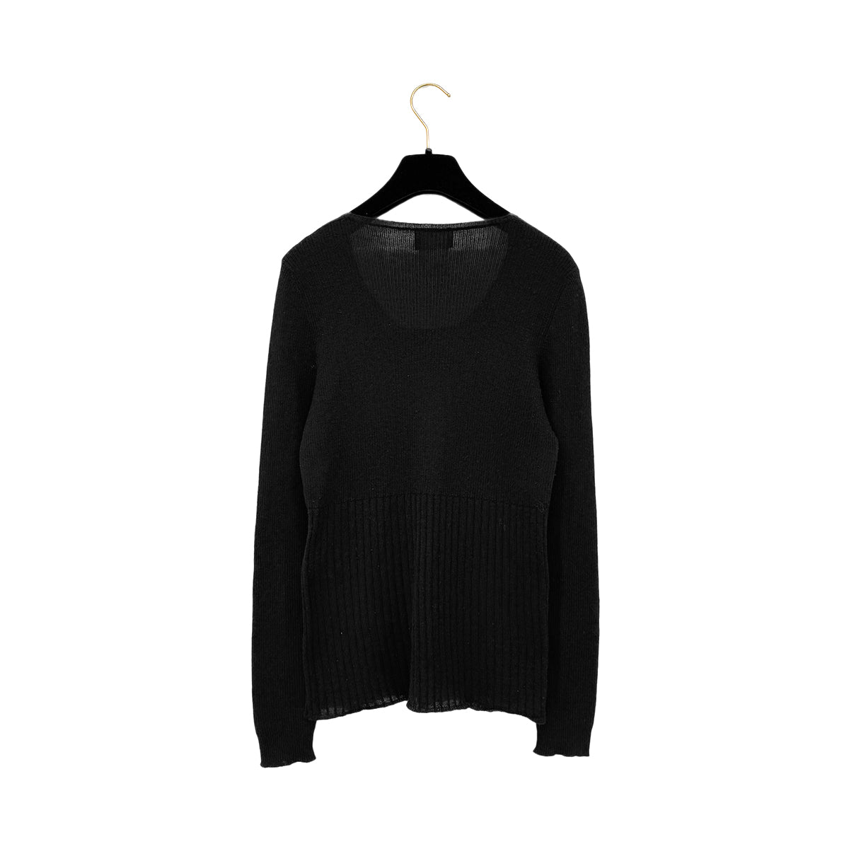 CHANEL VINTAGE COCOMARK KNIT TOPS BLACK CASHMERE 42 00A RTW 90288724