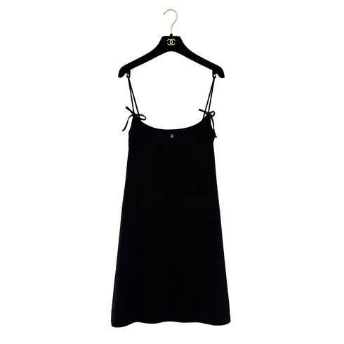 CHANEL VINTAGE SLEEVELESS MAILLOT DRESS BLACK NYLON 42 97C RTW 90288725 - PURPOSE