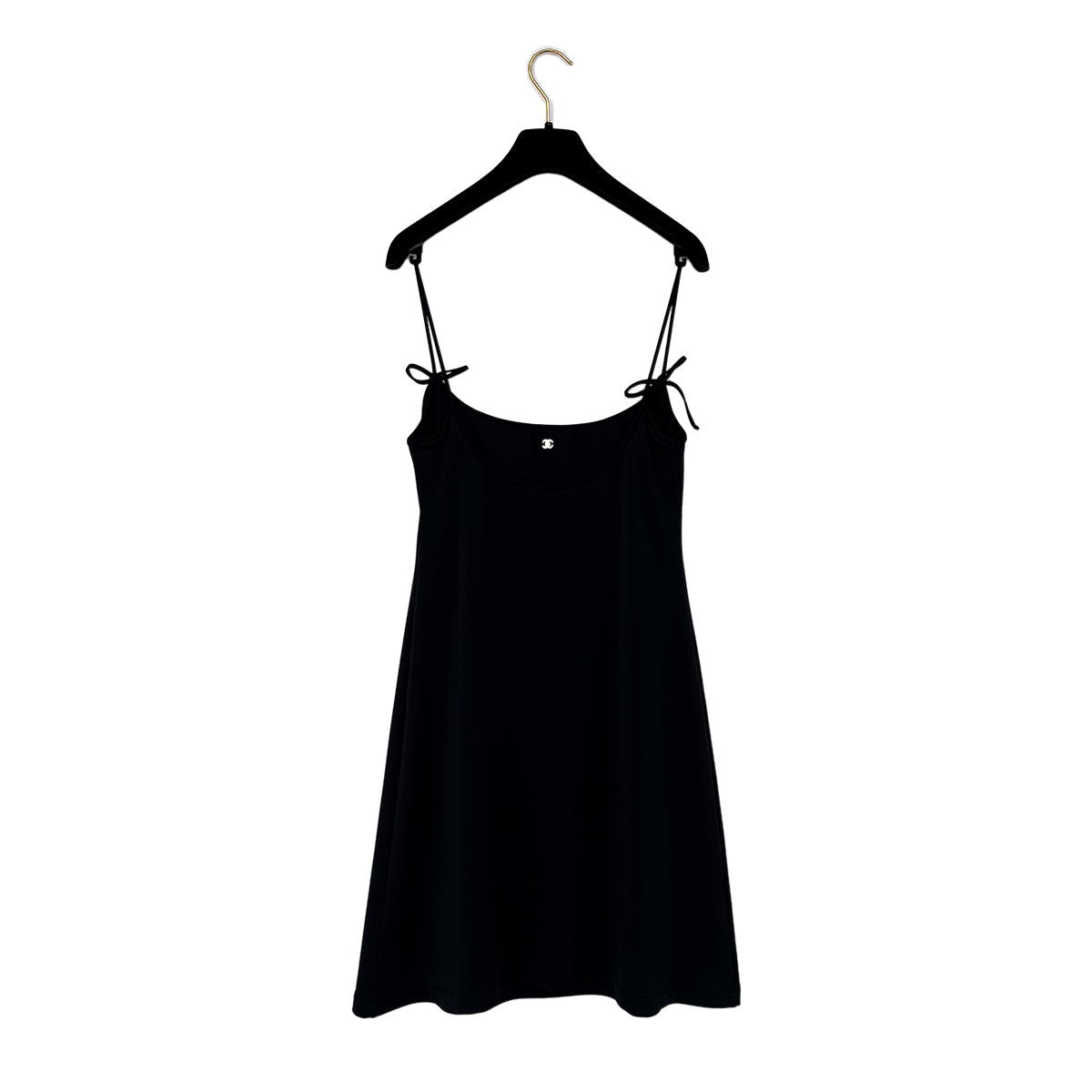 CHANEL VINTAGE SLEEVELESS MAILLOT DRESS BLACK NYLON 42 97C RTW 90288725