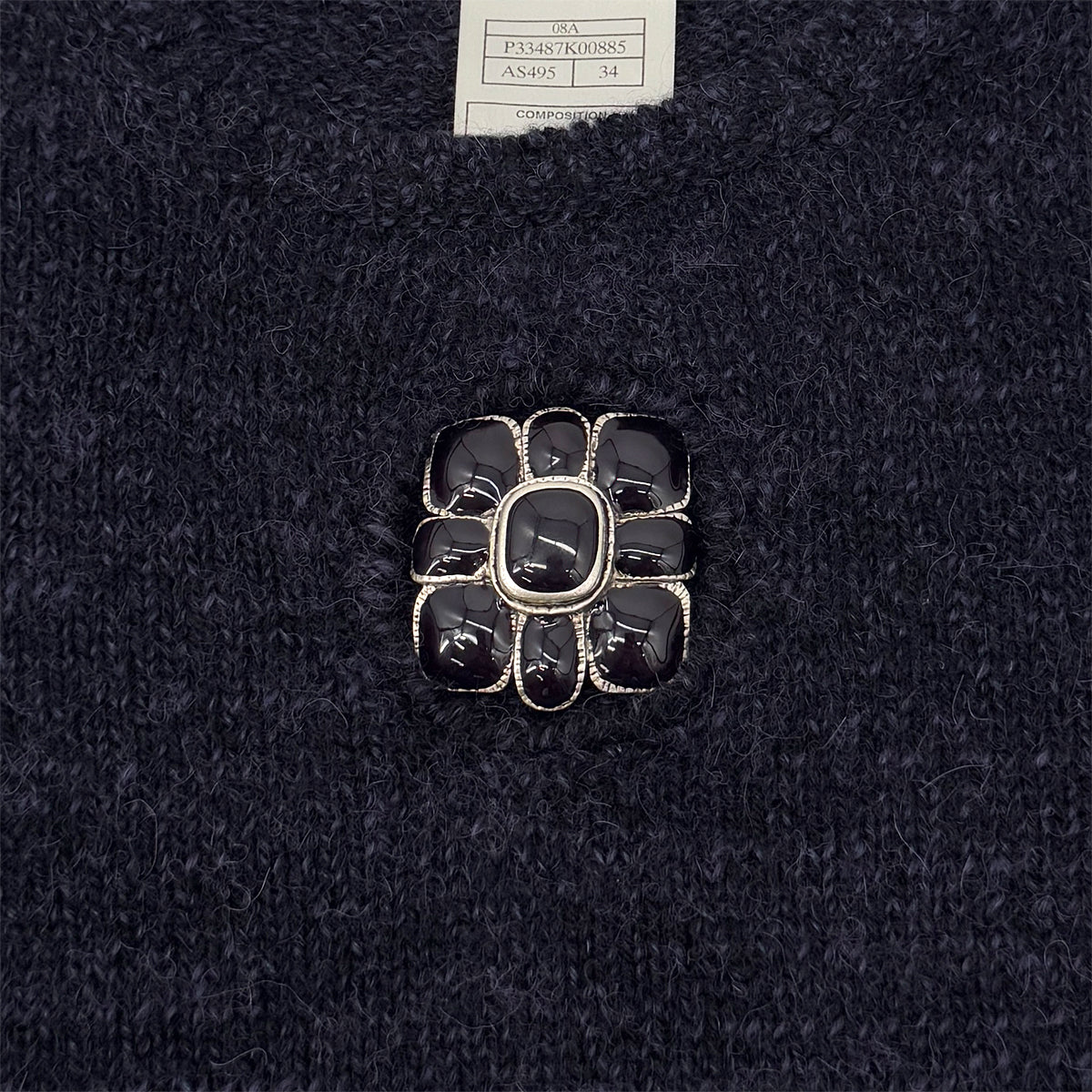CHANEL KNIT TOPS GRIPOIX MOTIF DARK PURPLE 34 08A RTW 90288726