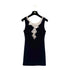 CHANEL VINTAGE COCOMARK CHEVRON SEQUINS SLEEVELESS DRESS BLACK NYLON 36 08C RTW 90288727 - PURPOSE