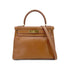 HERMES KELLY 28 SELLIER GOLD COUCHEVEL HAND SHOULDER BAG 〇Y GHW 90288972 - PURPOSE