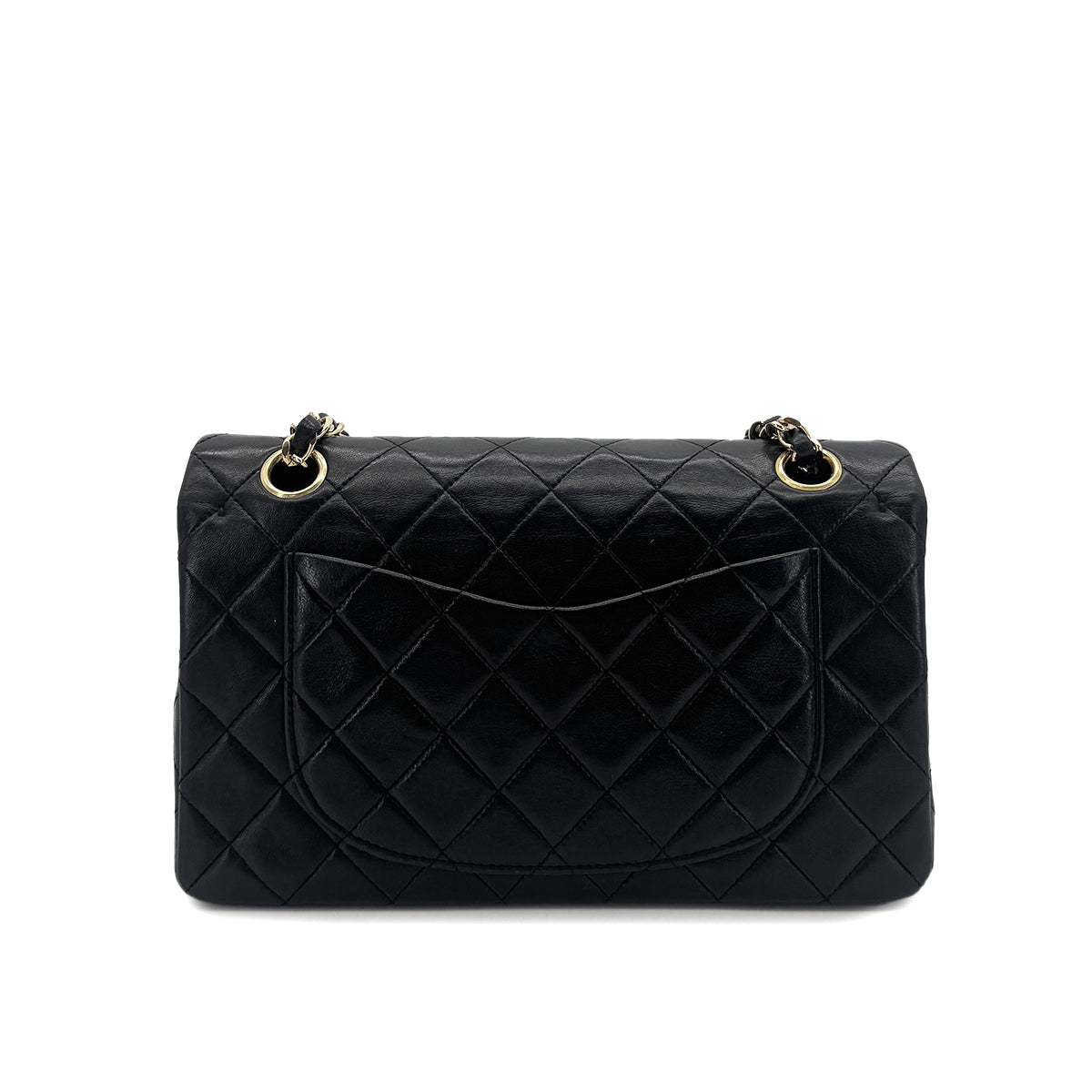 CHANEL VINTAGE CLASSIC FLAP SMALL CHAIN SHOULDER BAG BLACK LAMB SKIN 90288973