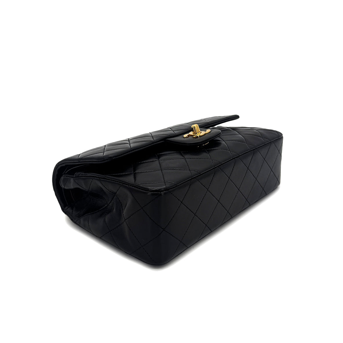 CHANEL VINTAGE CLASSIC FLAP SMALL CHAIN SHOULDER BAG BLACK LAMB SKIN 90288973