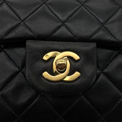 CHANEL VINTAGE CLASSIC FLAP SMALL CHAIN SHOULDER BAG BLACK LAMB SKIN 90288973 - PURPOSE