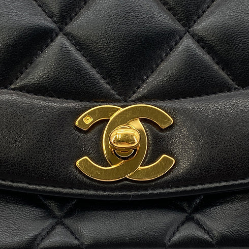 CHANEL VINTAGE DIANA SMALL CHAIN SHOULDER BAG BLACK LAMB SKIN 90288974 - PURPOSE