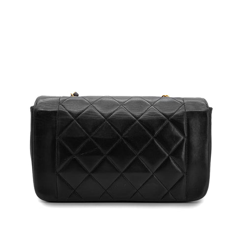 CHANEL VINTAGE DIANA SMALL CHAIN SHOULDER BAG BLACK LAMB SKIN 90288975 - PURPOSE