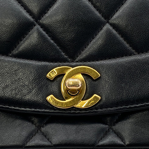 CHANEL VINTAGE DIANA SMALL CHAIN SHOULDER BAG BLACK LAMB SKIN 90288975 - PURPOSE
