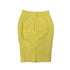 CHANEL TWEED JACKET SKIRT SET COCO BUTTON RHINESTONE YELLOW COTTON 36 P42 RTW 90288977