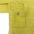 CHANEL TWEED JACKET SKIRT SET COCO BUTTON RHINESTONE YELLOW COTTON 36 P42 RTW 90288977