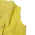 CHANEL TWEED JACKET SKIRT SET COCO BUTTON RHINESTONE YELLOW COTTON 36 P42 RTW 90288977