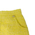 CHANEL TWEED JACKET SKIRT SET COCO BUTTON RHINESTONE YELLOW COTTON 36 P42 RTW 90288977