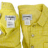CHANEL TWEED JACKET SKIRT SET COCO BUTTON RHINESTONE YELLOW COTTON 36 P42 RTW 90288977