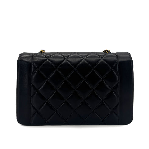 CHANEL VINTAGE DIANA MEDIUM CHAIN SHOULDER BAG BLACK LAMB SKIN 90288983 - PURPOSE