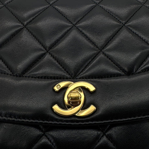 CHANEL VINTAGE DIANA MEDIUM CHAIN SHOULDER BAG BLACK LAMB SKIN 90288983 - PURPOSE