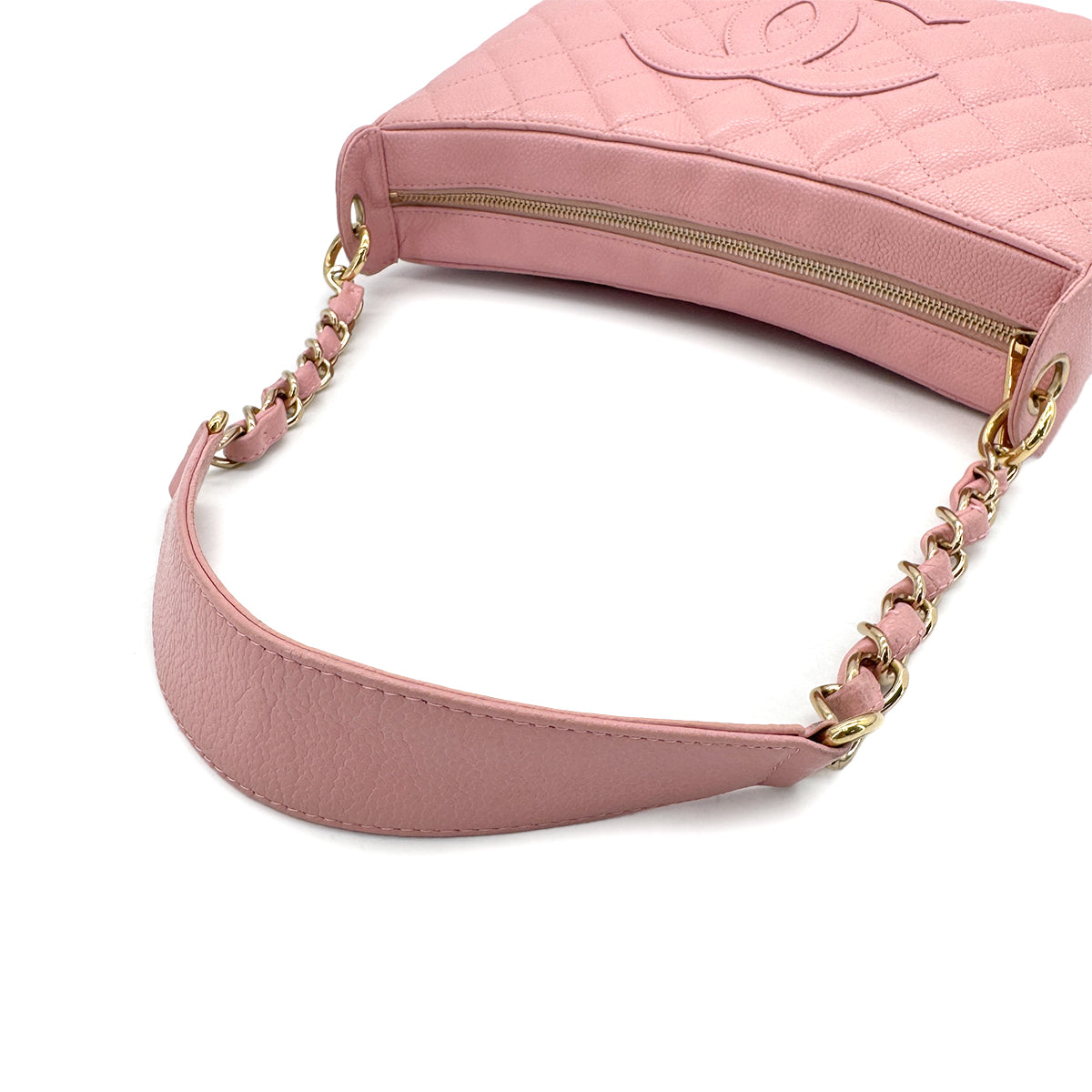 CHANEL VINTAGE COCOMARK MATELASSE CHAIN SHOULDER BAG PINK CAVIR SKIN 90288986
