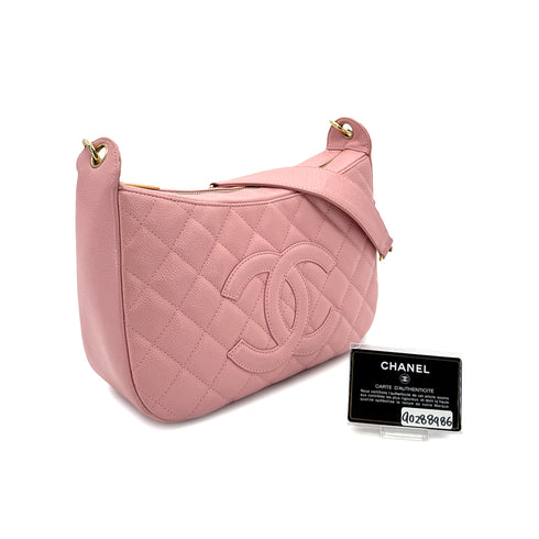 CHANEL VINTAGE COCOMARK MATELASSE CHAIN SHOULDER BAG PINK CAVIR SKIN 90288986 - PURPOSE