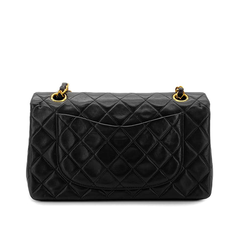 CHANEL VINTAGE CLASSIC FLAP SMALL CHAIN SHOULDER BAG BLACK LAMB SKIN 90289012 - PURPOSE