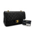 CHANEL VINTAGE CLASSIC FLAP SMALL CHAIN SHOULDER BAG BLACK LAMB SKIN 90289012 - PURPOSE