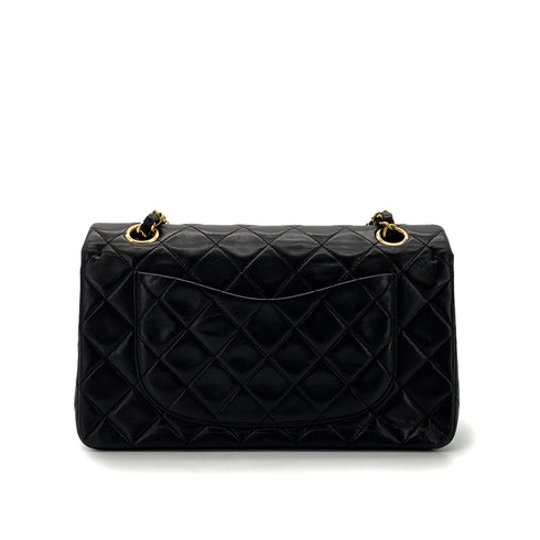 CHANEL VINTAGE CLASSIC FLAP SMAILL CHAIN SHOULDER BAG BLACK LAMB SKIN 90289013 - PURPOSE