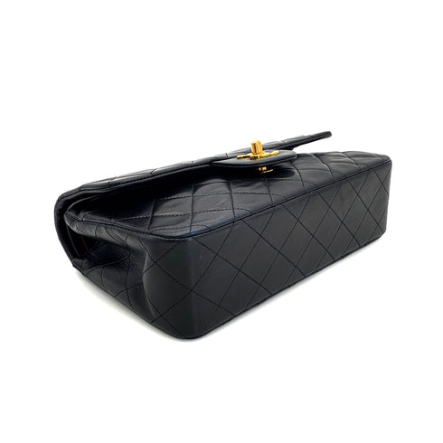 CHANEL VINTAGE CLASSIC FLAP SMAILL CHAIN SHOULDER BAG BLACK LAMB SKIN 90289013 - PURPOSE