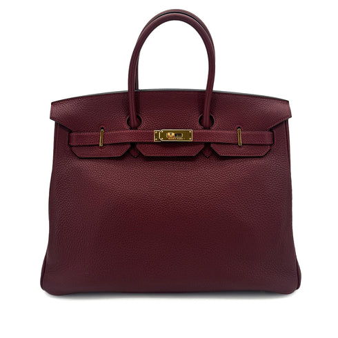 HERMES BIRKIN 35 ROUGE H TOGO HAND BAG □G GHW 90289033 - PURPOSE