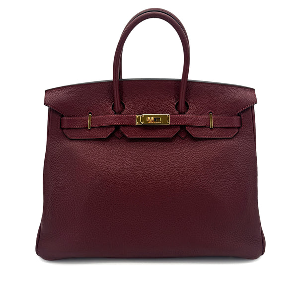 HERMES BIRKIN 35 ROUGE H TOGO HAND BAG □G GHW 90289033 - PURPOSE