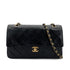 CHANEL VINTAGE CLASSIC FLAP MEDIUM CHAIN SHOULDER BAG BLACK LAMB SKIN 90289052 - PURPOSE