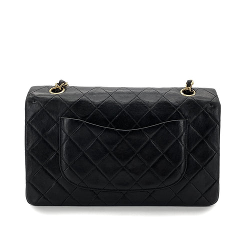 CHANEL VINTAGE CLASSIC FLAP MEDIUM CHAIN SHOULDER BAG BLACK LAMB SKIN 90289052 - PURPOSE