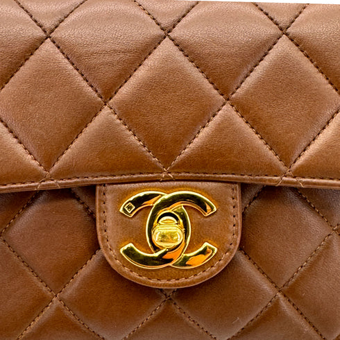 CHANEL VINTAGE MATELASSE HAND BAG BROWN LAMB SKIN 90289055 - PURPOSE