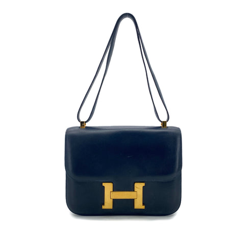 HERMES CONSTANCE 23 BLUE INDGO BOXCALF HAND BAG GHW 90289056 - PURPOSE