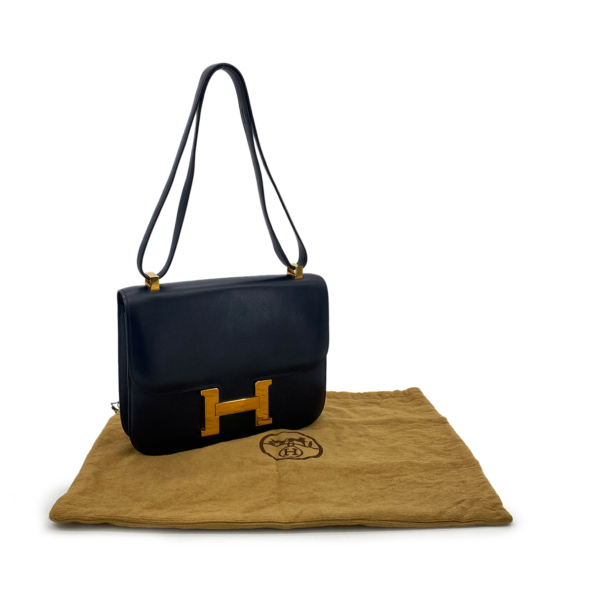 HERMES CONSTANCE 23 BLUE INDGO BOXCALF HAND BAG GHW 90289056