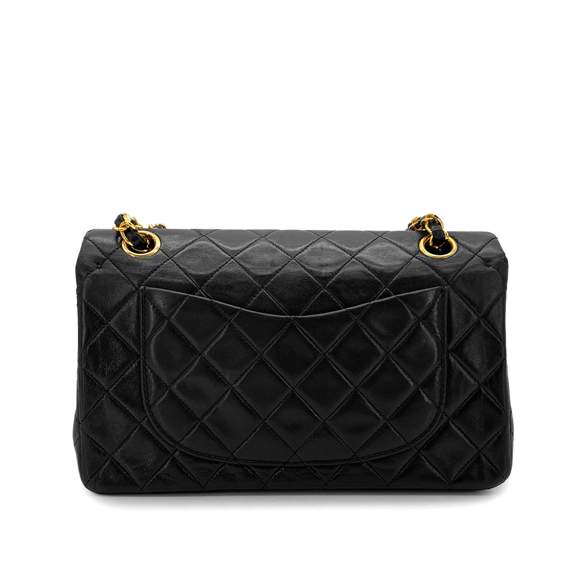 CHANEL VINTAGE CLASSIC FLAP SMALL CHAIN SHOULDER BAG BLACK LAMB SKIN 90289064