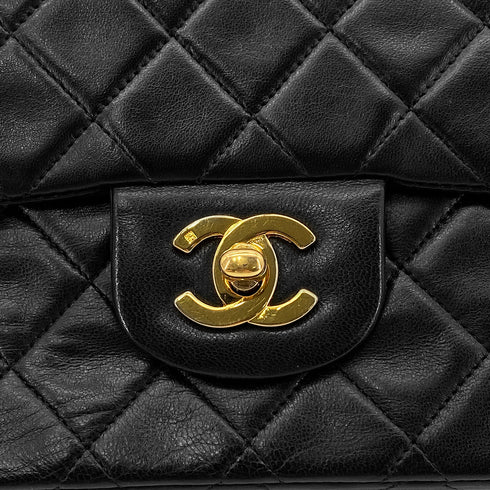 CHANEL VINTAGE CLASSIC FLAP SMALL CHAIN SHOULDER BAG BLACK LAMB SKIN 90289064 - PURPOSE