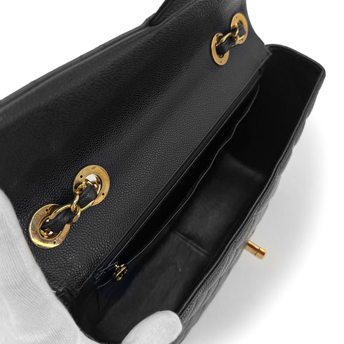 CHANEL VINTAGE JUMBO MATELASSE 30 CHAIN SHOULDER BAG BLACK CAVIAR SKIN 90289065 - PURPOSE