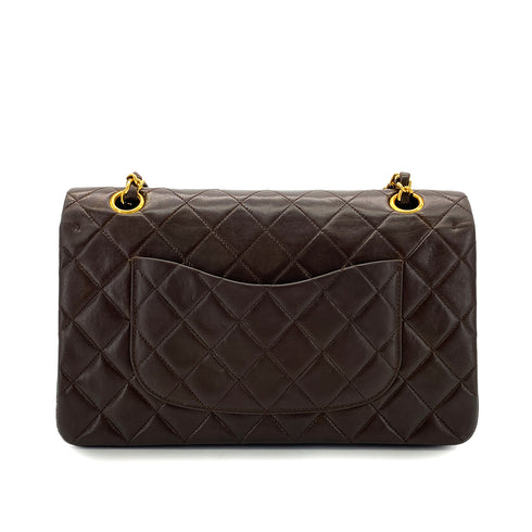 CHANEL VINTAGE CLASSIC FLAP MEDIUM CHAIN SHOULDER BAG BRWON LAMB SKIN 90289066 - PURPOSE