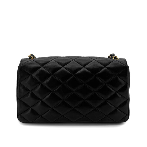 CHANEL VINTAGE MATELASSE BIG COCO CHAIN SHOULDER BAG BLACK LAMB SKIN 90289069 - PURPOSE