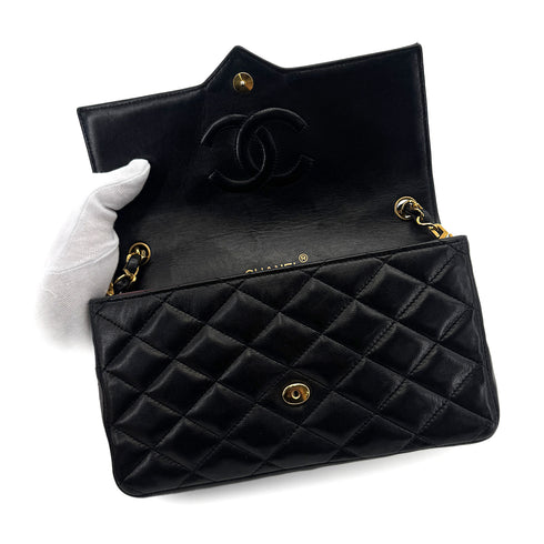 CHANEL VINTAGE MATELASSE BIG COCO CHAIN SHOULDER BAG BLACK LAMB SKIN 90289069 - PURPOSE