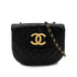 CHANEL VINTAGE BIG COCO HALF MOON CHAIN SHOULDER BAG BLACK LAMB SKIN 90289070 - PURPOSE