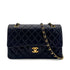 CHANEL VINTAGE CLASSIC FLAP MEDIUM CHAIN SHOULDER BAG NAVY LAMB SKIN 90289071 - PURPOSE