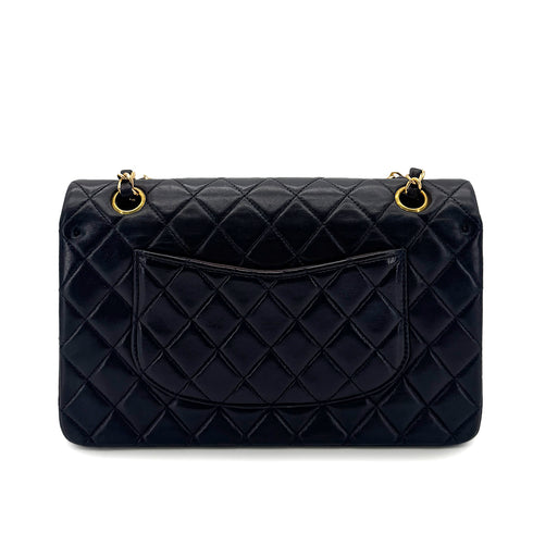 CHANEL VINTAGE CLASSIC FLAP MEDIUM CHAIN SHOULDER BAG NAVY LAMB SKIN 90289071 - PURPOSE