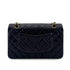 CHANEL VINTAGE CLASSIC FLAP MEDIUM CHAIN SHOULDER BAG NAVY LAMB SKIN 90289071 - PURPOSE