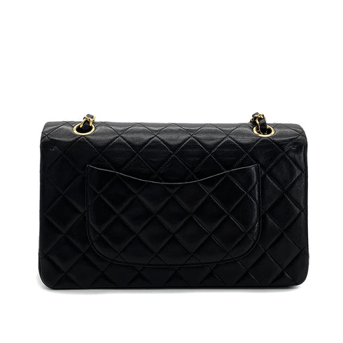 CHANEL VINTAGE CLASSIC FLAP MEDIUM CHAIN SHOULDER BAG BLACK LAMB SKIN 90289073 - PURPOSE