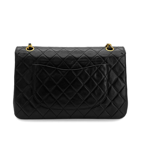 CHANEL VINTAGE CLASSIC FLAP MEDIUM CHAIN SHOULDER BAG BLACK LAMB SKIN 90289074 - PURPOSE