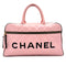 CHANEL VINTAGE MATELASSE LOGO BOSTON HAND BAG PINK BLACK LEATHER 90289079 - PURPOSE