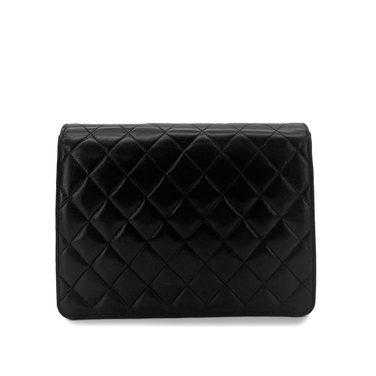 CHANEL VINTAGE MATELASSE CHAIN SHOULDER BAG BLACK LAMB SKIN 90289080